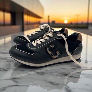 Coach Rebecca Varsity Nap/suede Black/Saddle Q8800 US size 10 B